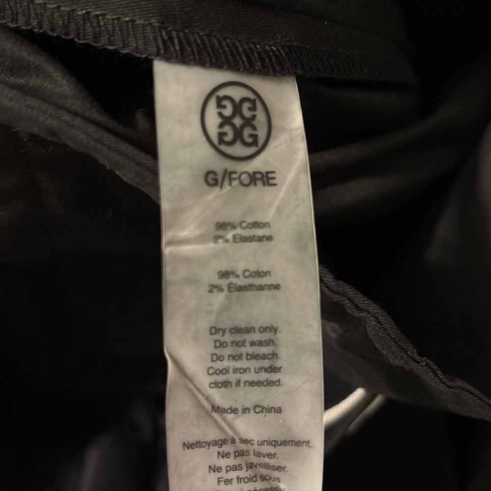 G/Fore Men’s Straight Leg Stretch Performance Chino Pants Size 40x32 Black/White - Picture 6 of 8